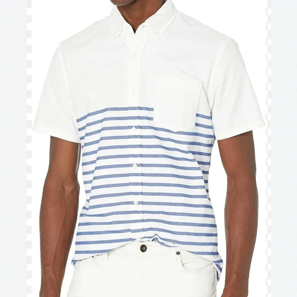 RALPH LAUREN Blue Label Striped Short Sleeve Sz XXL